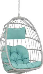 Swing yumurta sandalyesi kapalı açık, katlanabilir hasır rattan asılı yumurta sandalyeleri hamak yumurta sepet sandalye ile