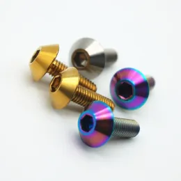 6pcs M5 Titanium Bolt for Motorcycle Decorate DIY M5 x15mm Umbrella Hex Soket Head Ti Gold Multicolor Color Ti Screws Fasteners