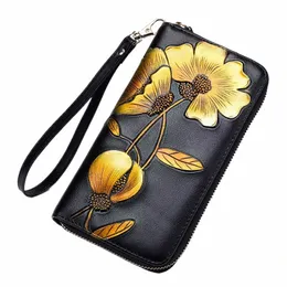 Zency Soft äkta läder plånböcker Färgglada LG stora kapacitet Kvinnliga plånböcker Multifuncti Classic Women's Card Houlder Purse W6kq#