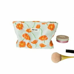 Damen Kosmetiktasche Gelb Warm Frs Große Kapazität Make-up-Tools Aufbewahrungstasche Tragbare Pendler Leinwand Clutch Kulturbeutel 85qF #