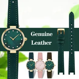 Watch Bands 12mm Notch Cowhide Leather Watchband For COA-CH/Ko-ch PARK Series Small Green 14503534 14503535 Vintage Strap Bracelet