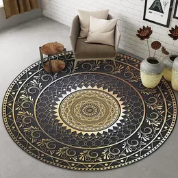 Bath Mats Cross Border Amazon Retro Ethnic Style Pattern Moroccan Round Carpet Floor Mat One Piece For OEM Factory Direct Sales