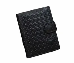 Portafoglio da uomo in vera pelle bifold intrecciato Portamonete per carte Mey Nero NS2 e2pc #