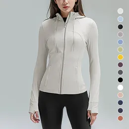 LL Yoga Hooded Jacket Women Workout Sport Coat Fitness Jacket Tight Fit Running Coat Sportswear for Outdoor