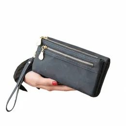 miyin Fi Zipper Soft Leather PU Leather Women's Wallet Simple and Versatile Lg Handheld Bag Multifunctial Wallet y5Kj#