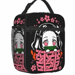 kimetsu No Yaiba Nezuko Kamado Insulated Lunch Bags for School Office Dem Slayer Anime Manga Resuable Cooler Thermal Lunch Box f2Ht#