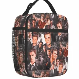 Stefan Saatore The Vampire Diaries Program telewizyjny Izolowane torby na lunch Work School Dam Saatore LeakProof Cooler Thermal Lunch Box A3v5#