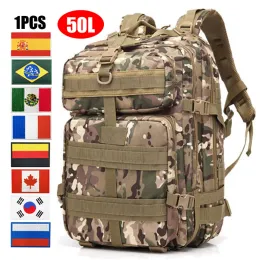 Torby 30L/40L/50L Outdoor Tactical Backpack Mężczyźni Kobiety Kamping Kamuflaż Bag 900D Oxford Travel Rucksack Training Trening Plecak