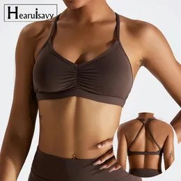 Sexy Scrunch Sports Bra Gym Top Women Running Back Cross Sportswear Yoga Underwear Fitness Workout ClothingWomen 240322