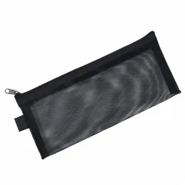 Neue Einfache Transparente Mesh Kosmetische Lagerung Tasche Klar Zipper Bleistift Fall Nyl Make-Up Tasche Tragbare Reise Toilettenartikel Handtasche R0n1 #