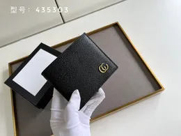 Lüks tasarımcı yeni Marmont Black Bifold çakıllı erkekler deri cüzdan 428726 435303 kutu