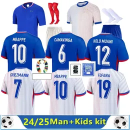 2024 Benzema mbappe koszulka piłkarska Wersja gracza Griezmann Pogba 24/25 French Coupe Dru drużyna narodowa Francia Giroud fanów Kante Football Shirts