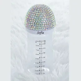 Miyocar personalisiert jeder Name kann schöne Bling Baby Flasche 260 ml Plastik BPA kostenlos viele Farben Wählen Sie Babypartygeschenk 240326