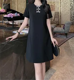 2024 Spring/Summer New Heavy Industry Water Diamond Bow Black Slimming Commuting Exquisite A-line Dress Children's Dress