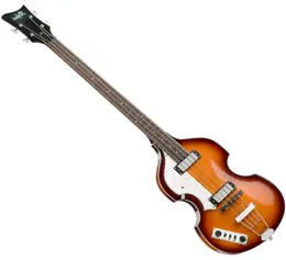 Vänsterhänt Hofner Tändfiol Bass McCartney Hofner H5001CT Contemporary Lefty Violin Bass Sunburst 4 Strings Flame Maple T3414754