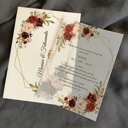 パーソナライズされた結婚式の招待状編集可能なブライダルシャワー情報日付グリーティングカードの誕生日240328を保存