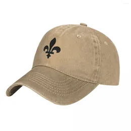 Bonés de bola Quebec França Royal Washed Baseball Cap Fleur de Lis Lily Vintage Trucker Hat Casal Mulheres Outdoor Gym Design