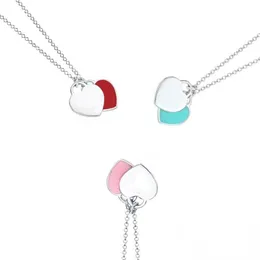 Collana designer Collane di gioielli designer TC Double Heart Cipante collana designer di gioielli per le donne ha amato ammolotto gioielleria girocollo donna sorella raffinata regalo