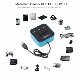 Grwibeou 3 porty USB Hub Combo USB 2.0 Micro Card Reader SD/TF USB Splitter Hub Combo All in One for PC Computer Akcesoria