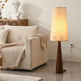 Designer japonês Wabi-Sabi Solid Wood Floor Lamp LED E27 Arte Decorativa Canto de Lâmpada de Estudo da Lâmpada de Estudo do Bedroom Cafe