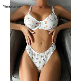 yimunancy boho bra + panty下着セット女性2ピース毎日の白い炎の親密なセクシーなランジェリーセット