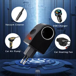 Billaddare Adapter Plug US EU 220V AC till 12V DC Bil Power Adapter Socket Converter Quick Charge Home Auto Cigarettändare