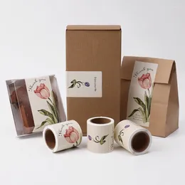 Gift Wrap 6 15cm Tulip Flower Sticker Festival/Birthday/Wedding Party Box Decorative Label Dessert Cake Sealing Scrapbook