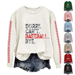 Kvinnors hoodies baseball tryckt besättning hals multi färgstorlek huvlös stickad t -shirt huva tröja kvinnor zippe varm