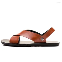 Hausschuhe Leder Flip-Flops Sommer Männer Strand Sandalen Bequeme Mann Badezimmer Mode Verkaufen Schuhe Rutschen 2024