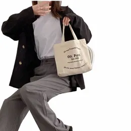 Mulheres Canvas Shop Bag Carta Mini Bolsa Estilo Coreano Feminino Carta Imprimir Lunch Bags Tote Bolsa Sacs De Shop Totebag D21z #