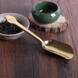 Tea Scoops High Quality Corrosion Resistant Stainless Steel Small Teaspoon Creative Accessories Thick Copper Color Scoop Shovel
