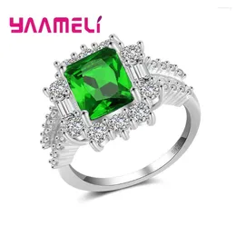 Bröllopsringar lyxigt löfte för kvinnor äkta 925 sterling silver anel fylld glittrande kristaller ring bagu