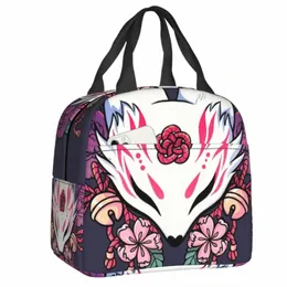 Personalizado Fox Spirit Kitsune Lunch Bag Thermal Cooler Isolado Lunch Box para Mulheres Crianças Escola Trabalho Picnic Food Tote Ctainer B8AX #