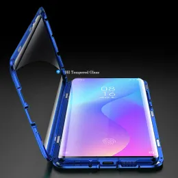 Metallram dubbelsidig glasmagnetisk telefonfodral för Xiaomi Mi 12 Pro 12x Case Cover för Xiaomi Mi Poco M2 Pro Cover