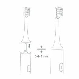 3-6 st Sonic elektrisk tandborste för Xiaomi T100 mjukt vakuumbyte huvuden rena borstborste munstycken med 50 st tandtråd