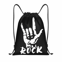 Özel Heavy Metal Rock Müzik Drawstring Çantası Mağaza Yoga Sırt Çantaları Erkek Kadın Spor Salonu Sackpack R28U#