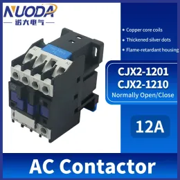 CJX2 AC -kontaktor 12A Electric 3 Pole för enhet 3 Fas 3p+Ingen magnetisk 380V 220V 110V 36V 24V Normalt stängda kontaktorer