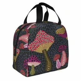 Yayoi Kusama Art Isolated Lunch Bag Stor polka Aesthetic Meal Ctain Cooler Bag Lunch Box Tote Beach Travel Bento Pouch S9ix#