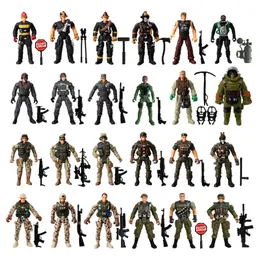 4Inch Army Men Special Forces Soldiers Fireman Action Figures Playset Military Weapon Modle Toys For Kid Boy Christmas Gifts 240328