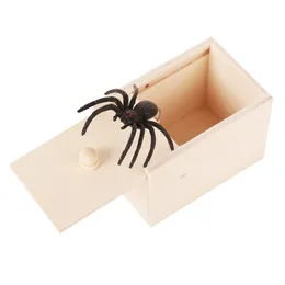 New Trick Spider Funny Scare Box Wooden Hidden Box Quality Prank Wooden Scare Box Fun Game Prank Trick Friend Office Toy Gift