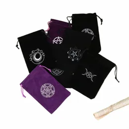 Veet PentagramタロットオラクルカードストレージバッグルーンCSTellati Witch Divinati Accories Jewelly Dice Drawstring Package＃