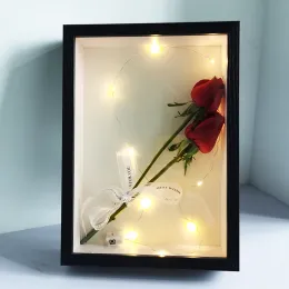 Ramdjup 3cm träfotoram för att visa travedimensionella verk Shadow Box Frames Bouquet Display Flower Case