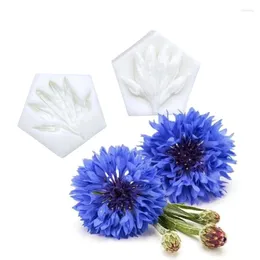 Baking Moulds 2pcs/set Mini Cornflower Petal Veiner Silicone Cake Mold Sugarcraft Chocolate Cupcake Fondant Decorating Tools