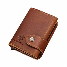 Slim Masculino Walet Luxo Hasp Purse Curto Homens Carteiras Genuíno Titular do Cartão de Banco de Crédito de Viagem Credencial Coin Mey Bag 77xS #