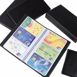 Heta läderkort ID Kreditkort Holder Papper Craft Book Case Organizer Busin Collecti Storage Ctainer 40/120/180/240 44EA#