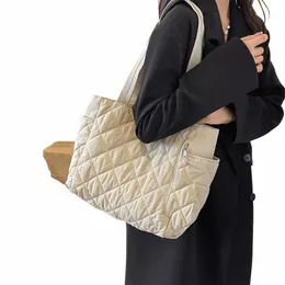 Grande capacidade sacolas para mulheres ombro lado saco fi espaço cott shopper sacos bonitos senhoras totes 2023 inverno g5bW #
