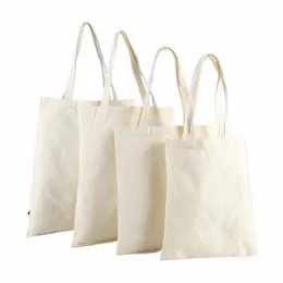 stor kapacitet canvas axel handväska vikbar miljövänlig steftar tygväskor återanvändbara diy axelväska livsmedelsväska beige vit a0ng#