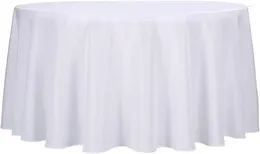 Bordduk Ascoza 12pack 120 tum vit rund bordduk i polyestertyg för bröllop/bankett/restaurang/fester
