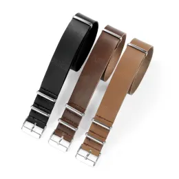 Banda de cinta de relógio de couro 18mm 20mm 22mm 24mm One Piece Loop Bracelet para DW para Samsung para Amazfit Wristbelt Men Women Classic
