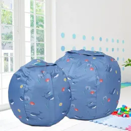 Stuffed Animal Storage Chair Cute Pattern Beanbag Chairs For Kids Large Capacity Children Plush Toys Organizer Zipper Bag